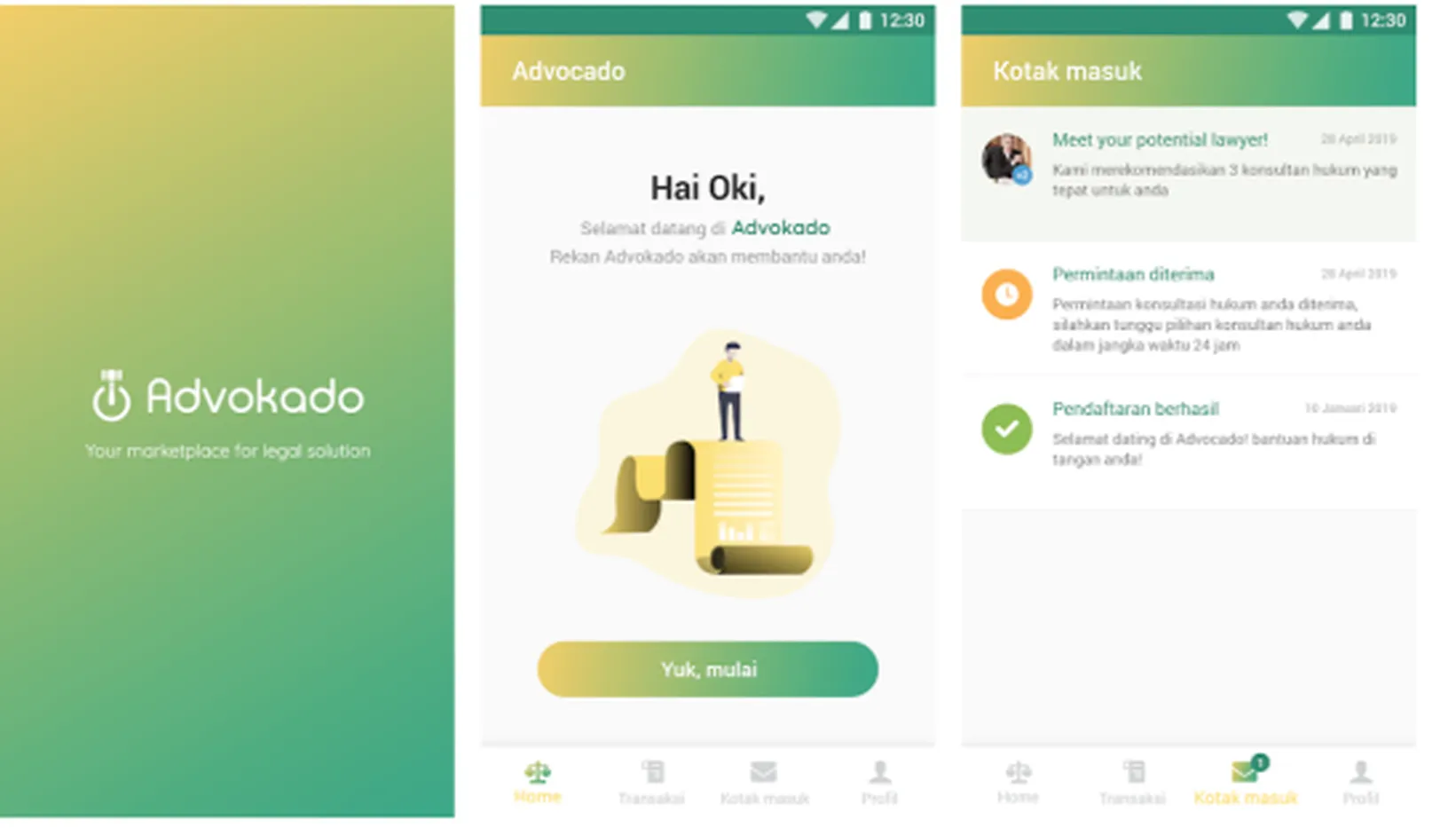 Advokado app screenshots