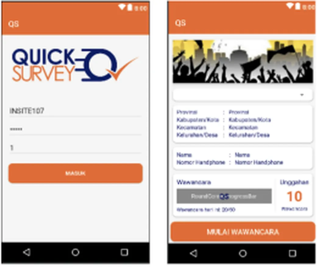 Quick Survey app screenshots